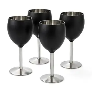 SS Wine Glasses -Pack of 4 Black