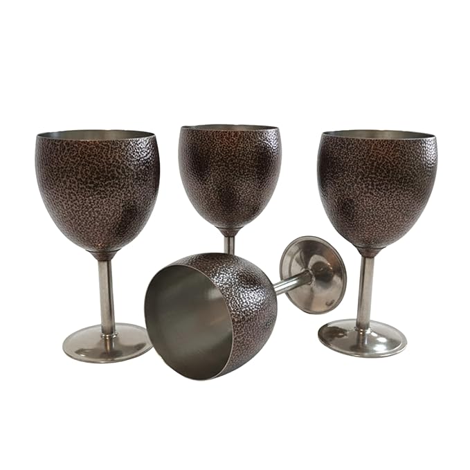 SS Wine Glasses -Pack of 4 Brown