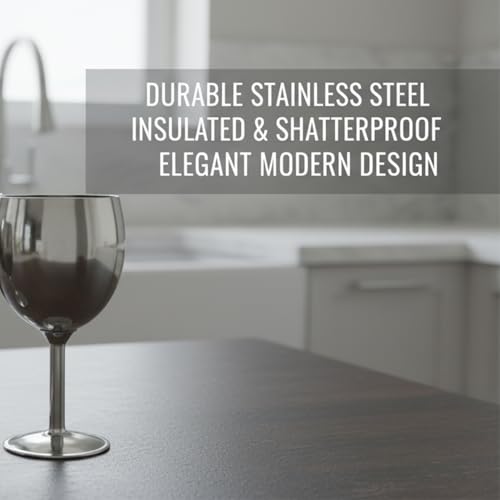 Shatterproof Stainless Steel Goblet Wine Glass Set of 12, Shatterproof, Unbreakable Drinkware for Wine & Cocktails, Return Gift, Falooda Icecream Serving Glass, Thick and Sturdy (250ml Each) (Silver)