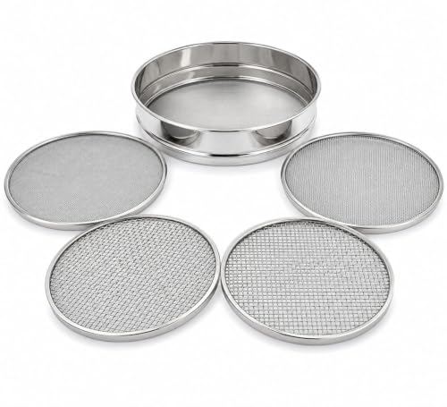 3-in-1 Atta Chalni, Multipurpose Stainless Steel Flour Sieve, Flour Chhalni, Atta Channi, Multipurpose Mesh Sieve for Flour, Maida & Spices, Pack of 3 (9Inch (4-in-1))
