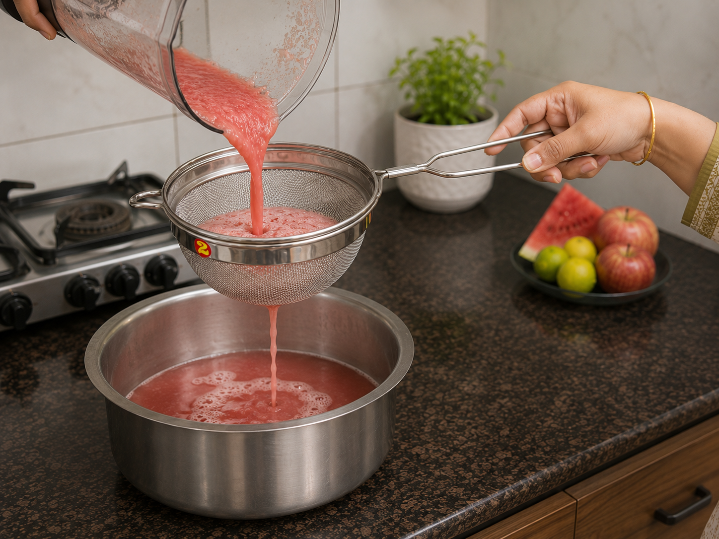 Multipurpose Colander (13cm Diameter) (Size2)for Pasta Vegetables, Heavy Duty Stainless Steel Collander, Juice Strainer, Soup Strainer, Ideal for Washing Rice, Fruits, Vegetables and Grains