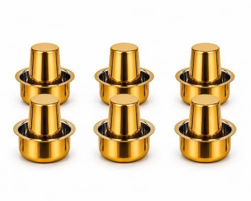 Stainless Steel Dabra Set, Pack of 6, South Indian coffee cup, 120ml each, Davara,Tumbler Set, Coffee Dabara Set