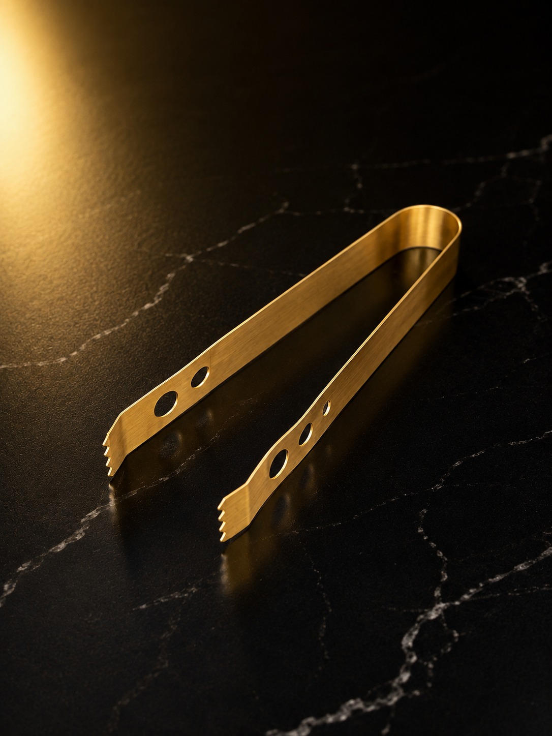 Stainless Steel Golden Ice Tong for Ice Cubes, Sugar, Snacks & Buffet Serving | Heavy Duty Anti-Slip Ice Cube Tongs for Kitchen, Bar, Party & Cocktail Accessories