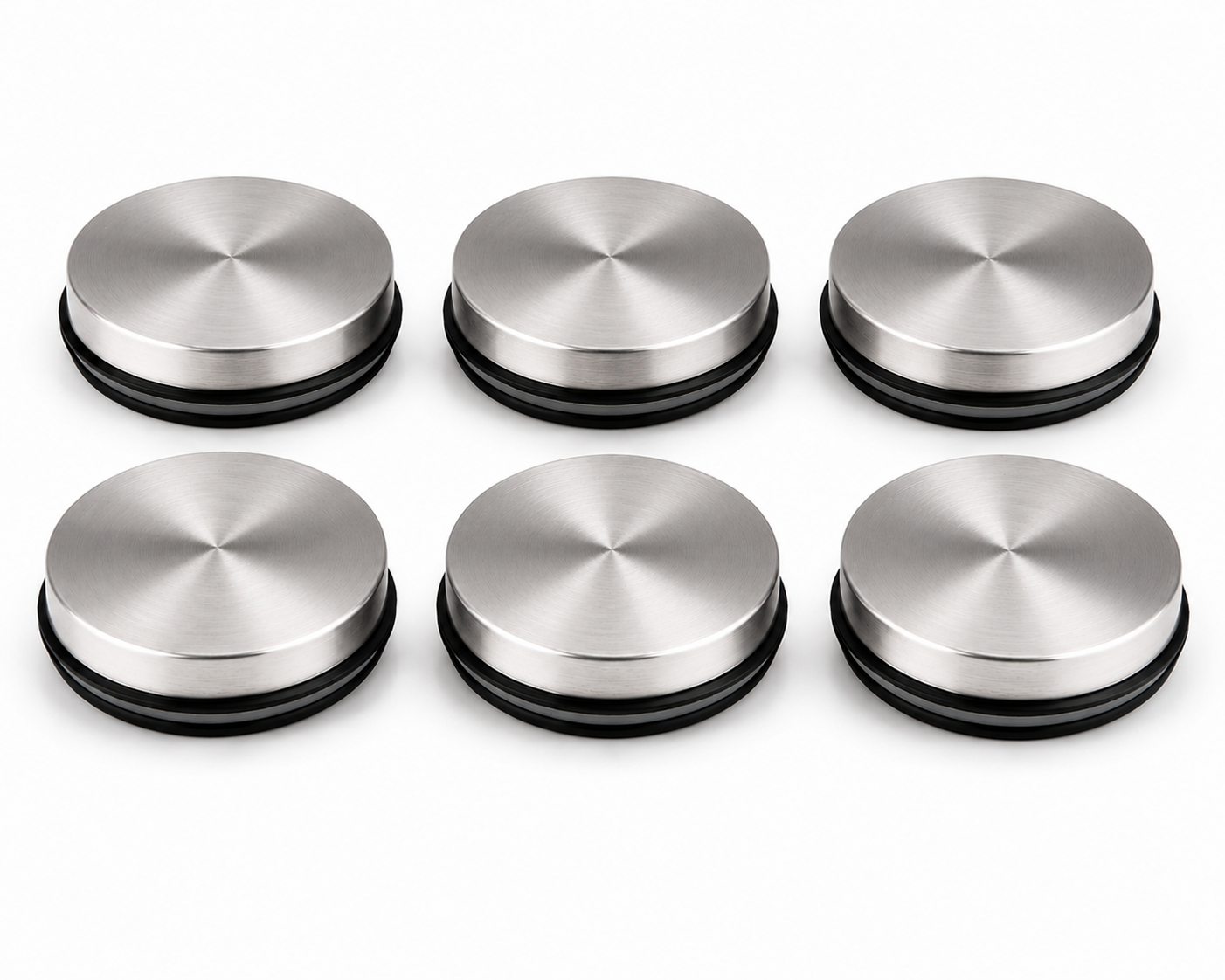 Multipurpose Stainless Steel Airtight Storage Canister Set, Epoxy Coated, Dishwash Safe, Heart Print Kitchen Storage Containers, Return Gift, Housewarming Gift, 500ml x 6pcs, Black