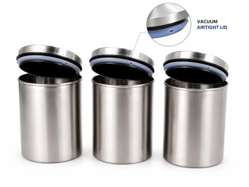 Multipurpose Stainless Steel Airtight Kitchen Storage Container Set, Ideal for all type of Kitchen, Longlife Kitchen containers, Matt Silver Finish, Pack of 12 (500ml x4, 650ml x4, 850ml x 4)