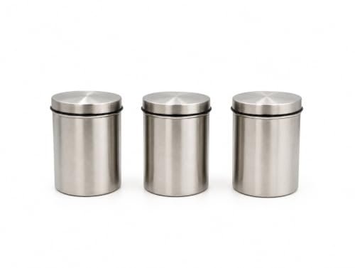 Airtight Stainless Steel Vacuum Kitchen Storage Canister Set, Kitchen Storage Container, Set of 3, 650 ml each, Ideal for any type of kitchen