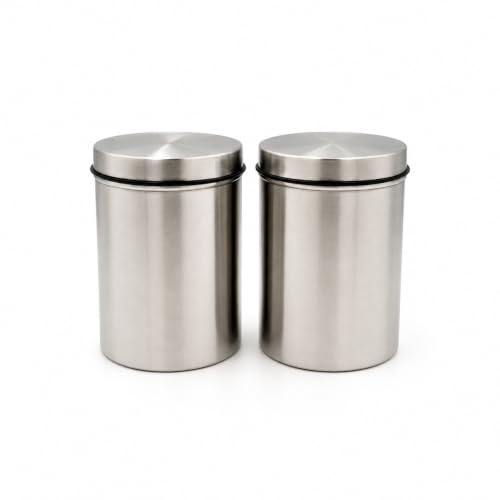 Airtight Stainless Steel container with lid, Vacuum Canister for Kitchen storage, Kitchen Containers Set, Ideal for Return Gift, Housewarming Gift, 650ml each, 2pcs set