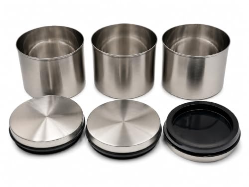 Airtight Stainless Steel Vacuum Kitchen Storage Canister Set, Kitchen Storage Container, Lifelong Kitchen container Set of 3, 500 ml each
