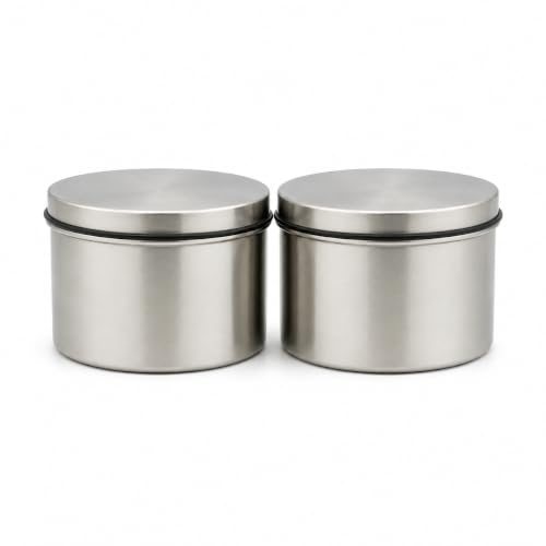 Airtight Stainless Steel Storage Canister Set, Kitchen Storage Containers, Ideal for all type of kitchens, Kitchen container set, Longlife Canisters, 500ml x 2pcs Set