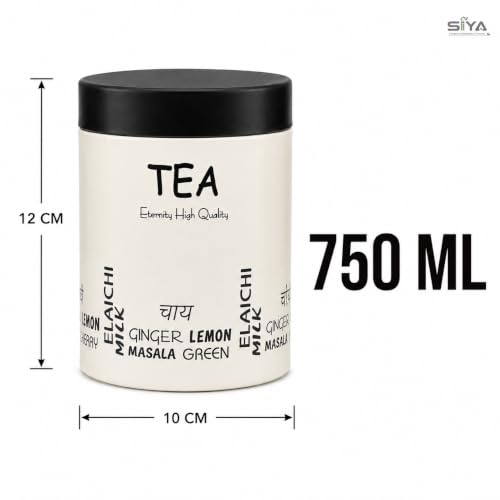 Stainless Steel Containers (750mlx3pcs), Scratch proof, Kitchen Canister Set, Aesthetic Kitchen decorative, Tea Coffee Sugar Containers, Epoxy coated (Ivory Color)