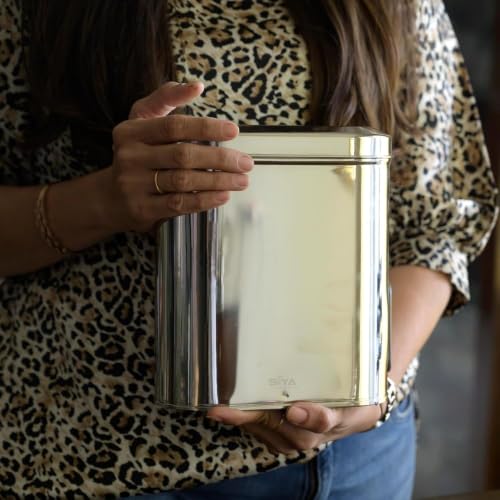 Stainless Steel Window Containers for kitchen, Iconic Capsule Shape, Multipurpose Food Storage Jar, 2500ml x 2pcs