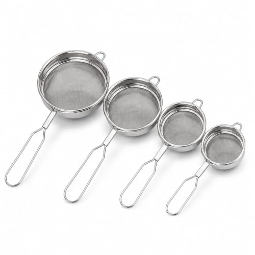 Stainless Steel Double Net Tea Strainer (Size 8cm), Stainless Steel Tea Strainer,Heavy Duty Chalani, Coffee Strainer, Tea Filter Stainless Steel, Fine Mesh x2pcs