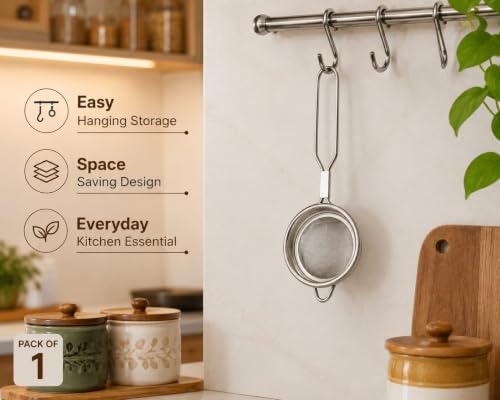 Stainless Steel Tea Strainer (Size 8cm), Stainless Steel Tea Strainer,Heavy Duty Chalani, Coffee Strainer, Tea Filter Stainless Steel, Fine Mesh x1pc