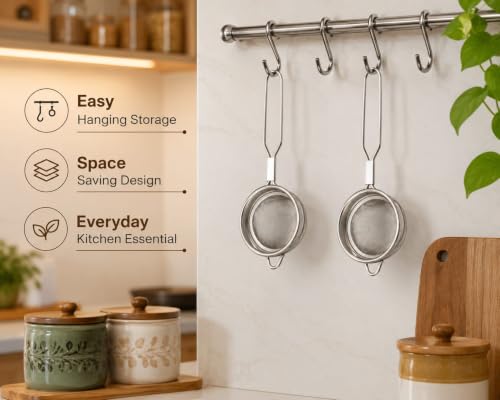 Stainless Steel Tea Strainer (Size 7cm), Stainless Steel Tea Strainer,Heavy Duty Chalani, Coffee Strainer, Tea Filter Stainless Steel, Fine Mesh x2pcs