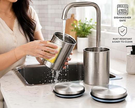 SS Canister Set of 4, Matt Silver - 850ml x 4